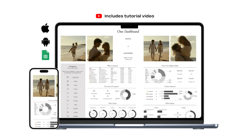 The Vows Planner — The Complete Digital Wedding Planner for Google Sheets